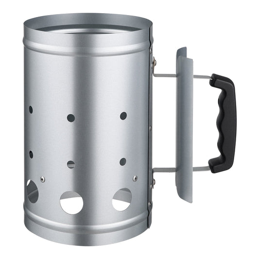 Charcoal Chimney Starter Heavy Duty Steel 4 Lbs Capacity BBQ Grill Fireplace